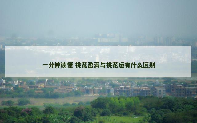 一分钟读懂 桃花盈满与桃花运有什么区别
