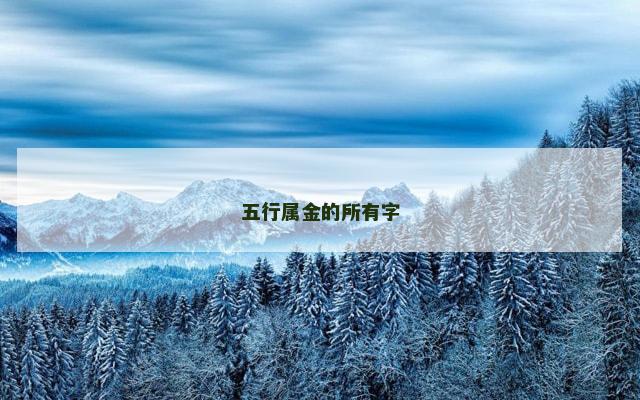 五行属金的所有字