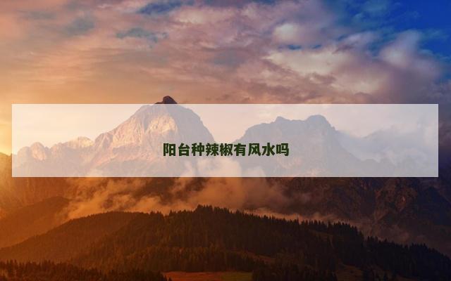 阳台种辣椒有风水吗