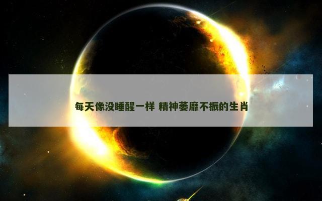 每天像没睡醒一样 精神萎靡不振的生肖