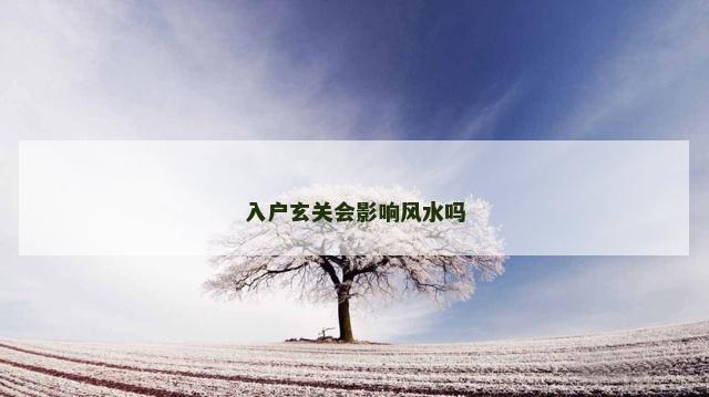 入户玄关会影响风水吗