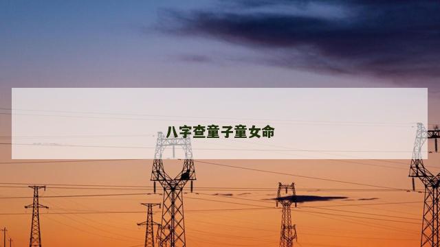 八字查童子童女命