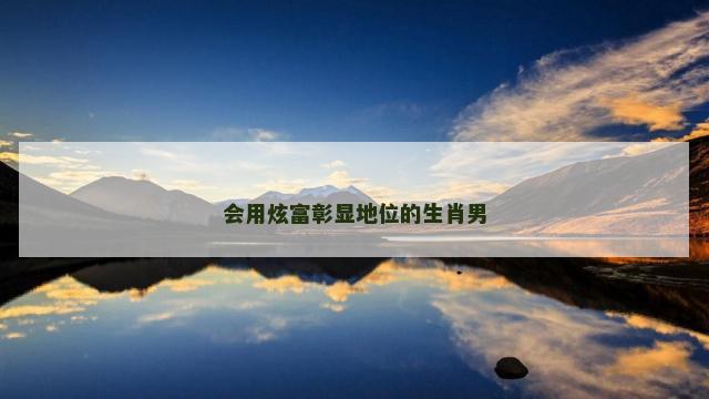 会用炫富彰显地位的生肖男