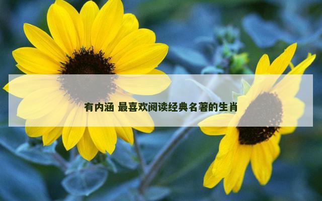 有内涵 最喜欢阅读经典名著的生肖