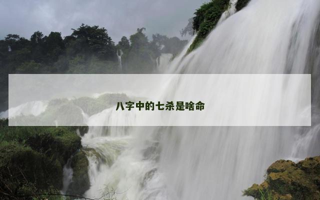 八字中的七杀是啥命
