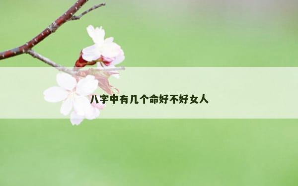 八字中有几个命好不好女人