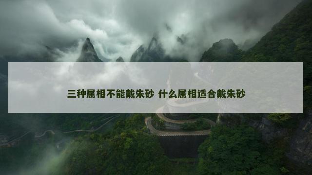 三种属相不能戴朱砂 什么属相适合戴朱砂