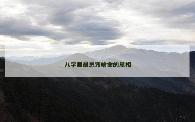 八字里最忌讳啥命的属相
