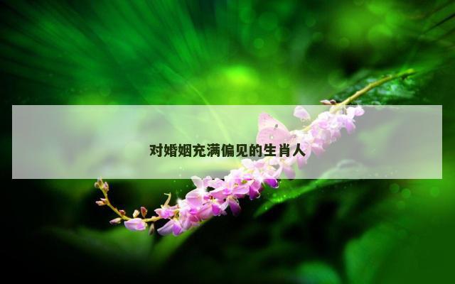 对婚姻充满偏见的生肖人