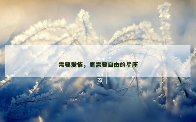 需要爱情，更需要自由的星座