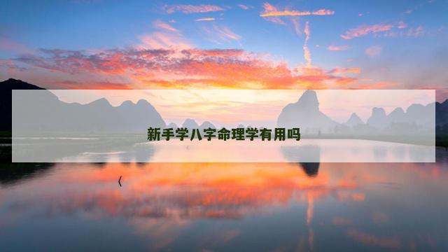 新手学八字命理学有用吗