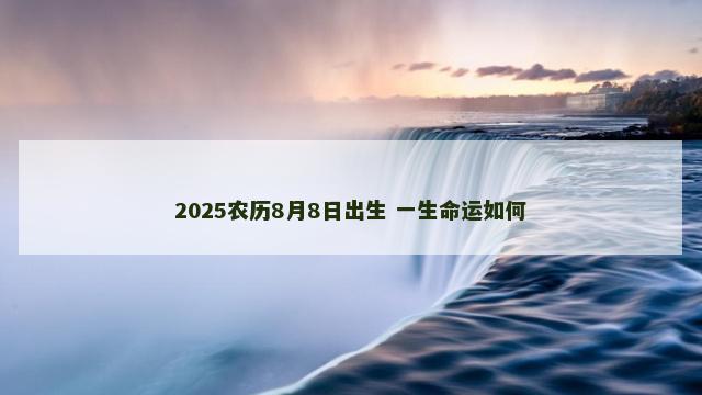 2025农历8月8日出生 一生命运如何