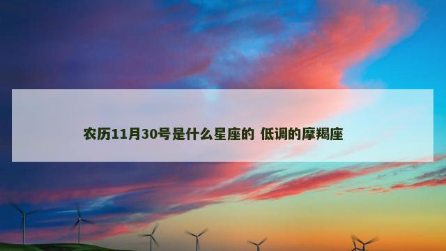 农历11月30号是什么星座的 低调的摩羯座 　　