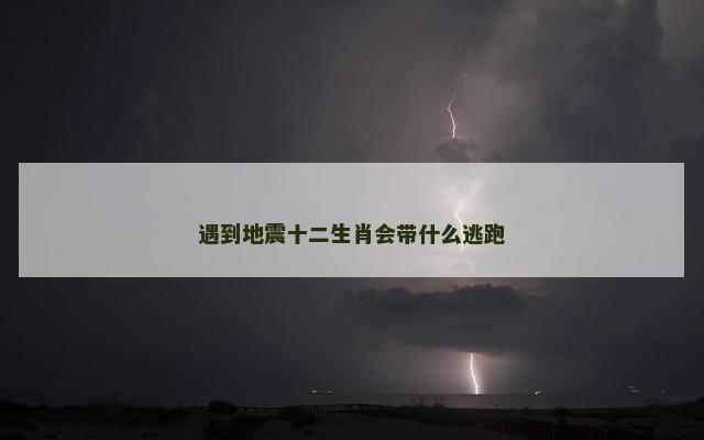 遇到地震十二生肖会带什么逃跑