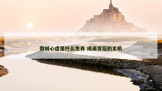 做贼心虚是什么生肖 成语背后的玄机