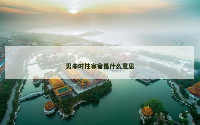 男命时柱寡宿是什么意思