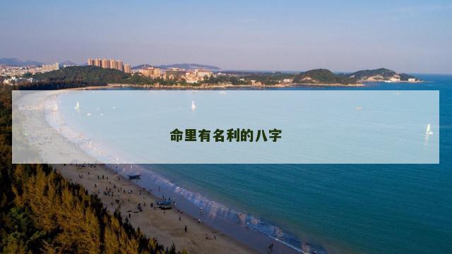 命里有名利的八字