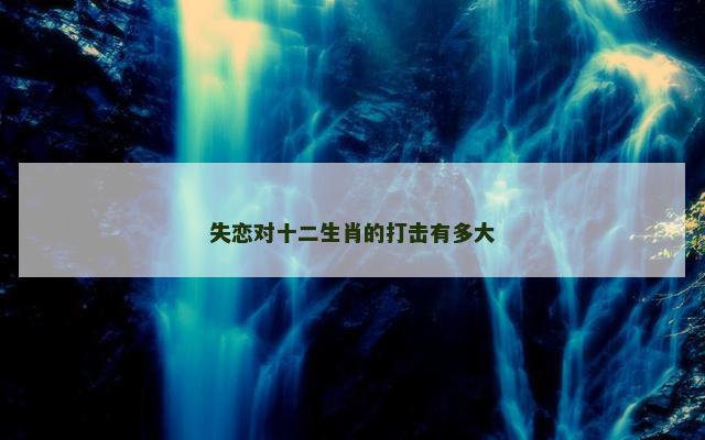 失恋对十二生肖的打击有多大