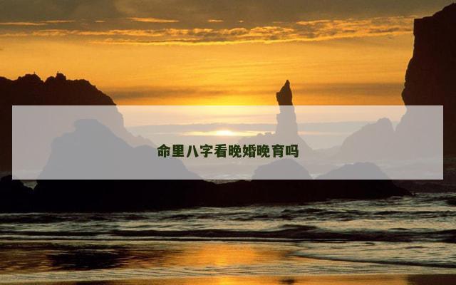命里八字看晚婚晚育吗