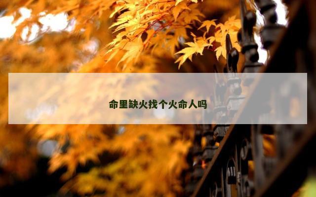命里缺火找个火命人吗