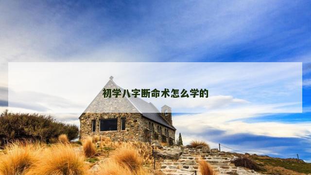 初学八字断命术怎么学的