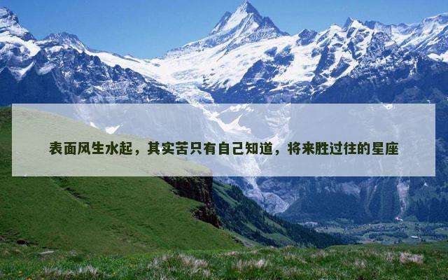 表面风生水起，其实苦只有自己知道，将来胜过往的星座
