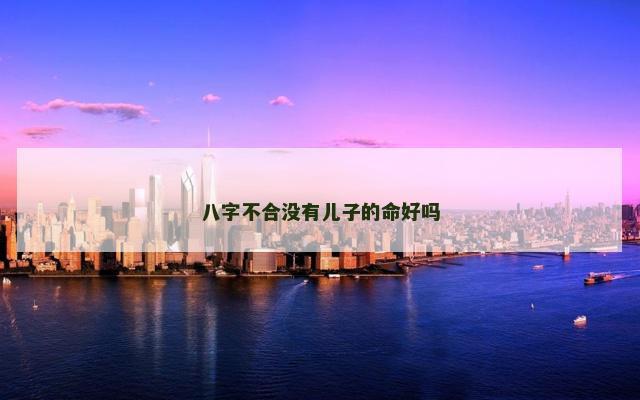 八字不合没有儿子的命好吗