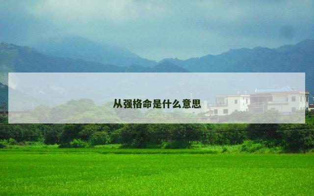 从强格命是什么意思