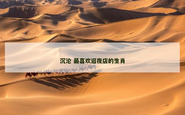 沉沦 最喜欢逛夜店的生肖