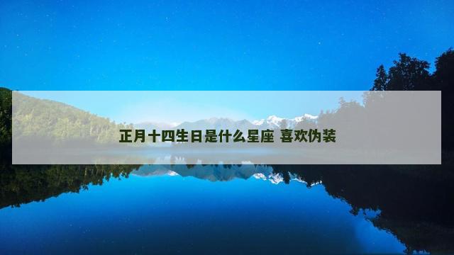 正月十四生日是什么星座 喜欢伪装