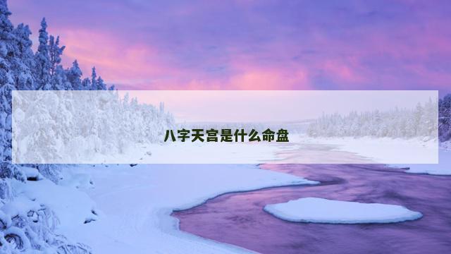 八字天宫是什么命盘