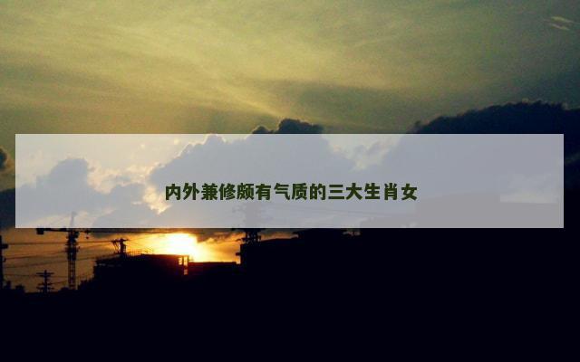 内外兼修颇有气质的三大生肖女