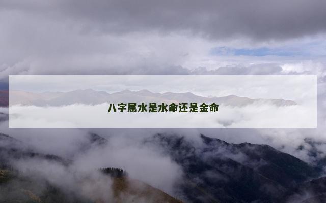 八字属水是水命还是金命