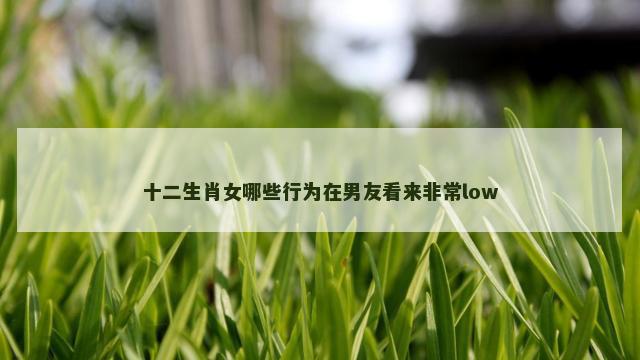 十二生肖女哪些行为在男友看来非常low