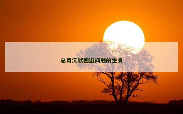 总用沉默回避问题的生肖