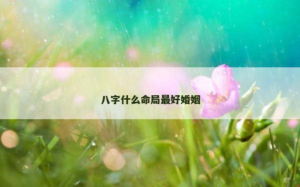 八字什么命局最好婚姻