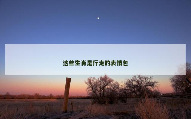 这些生肖是行走的表情包