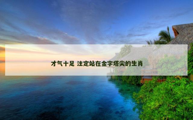 才气十足 注定站在金字塔尖的生肖