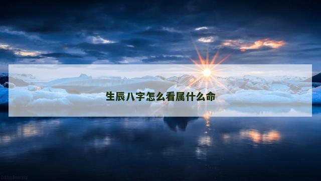 生辰八字怎么看属什么命