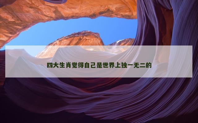 四大生肖觉得自己是世界上独一无二的