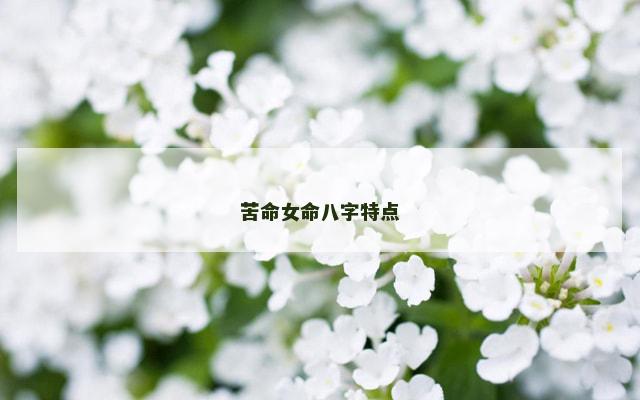 苦命女命八字特点