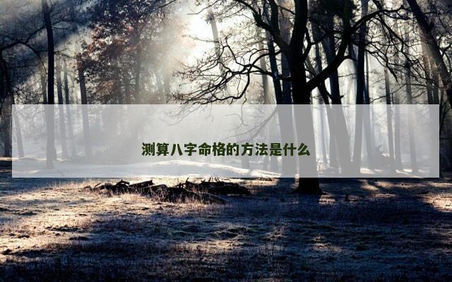 测算八字命格的方法是什么