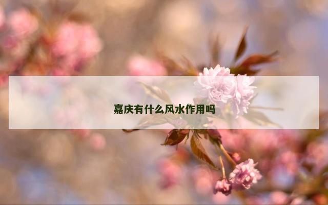 嘉庆有什么风水作用吗