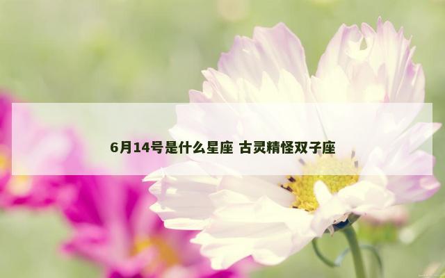6月14号是什么星座 古灵精怪双子座
