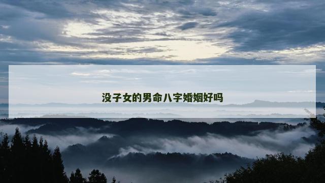没子女的男命八字婚姻好吗