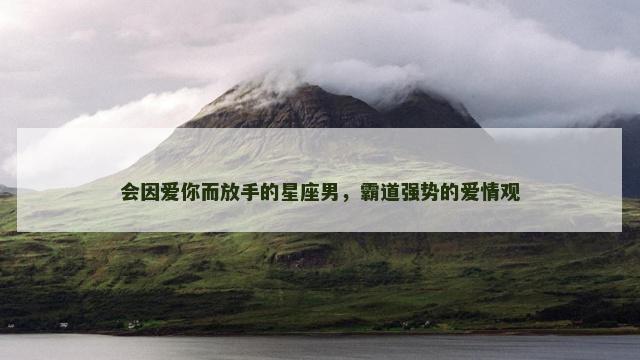 会因爱你而放手的星座男，霸道强势的爱情观