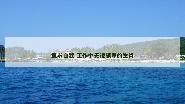 追求自我 工作中无视领导的生肖