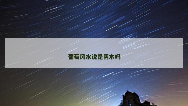 葡萄风水说是阴木吗