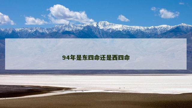 94年是东四命还是西四命
