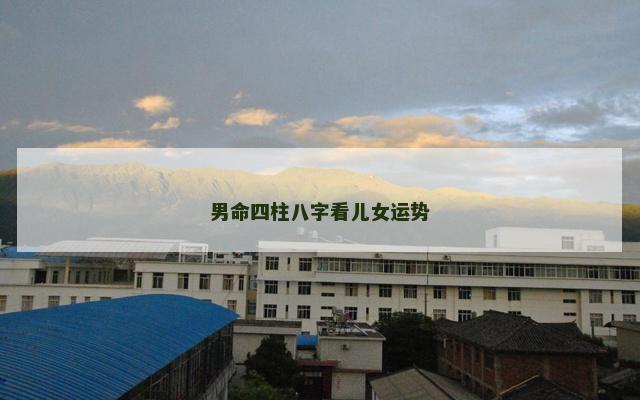 男命四柱八字看儿女运势
